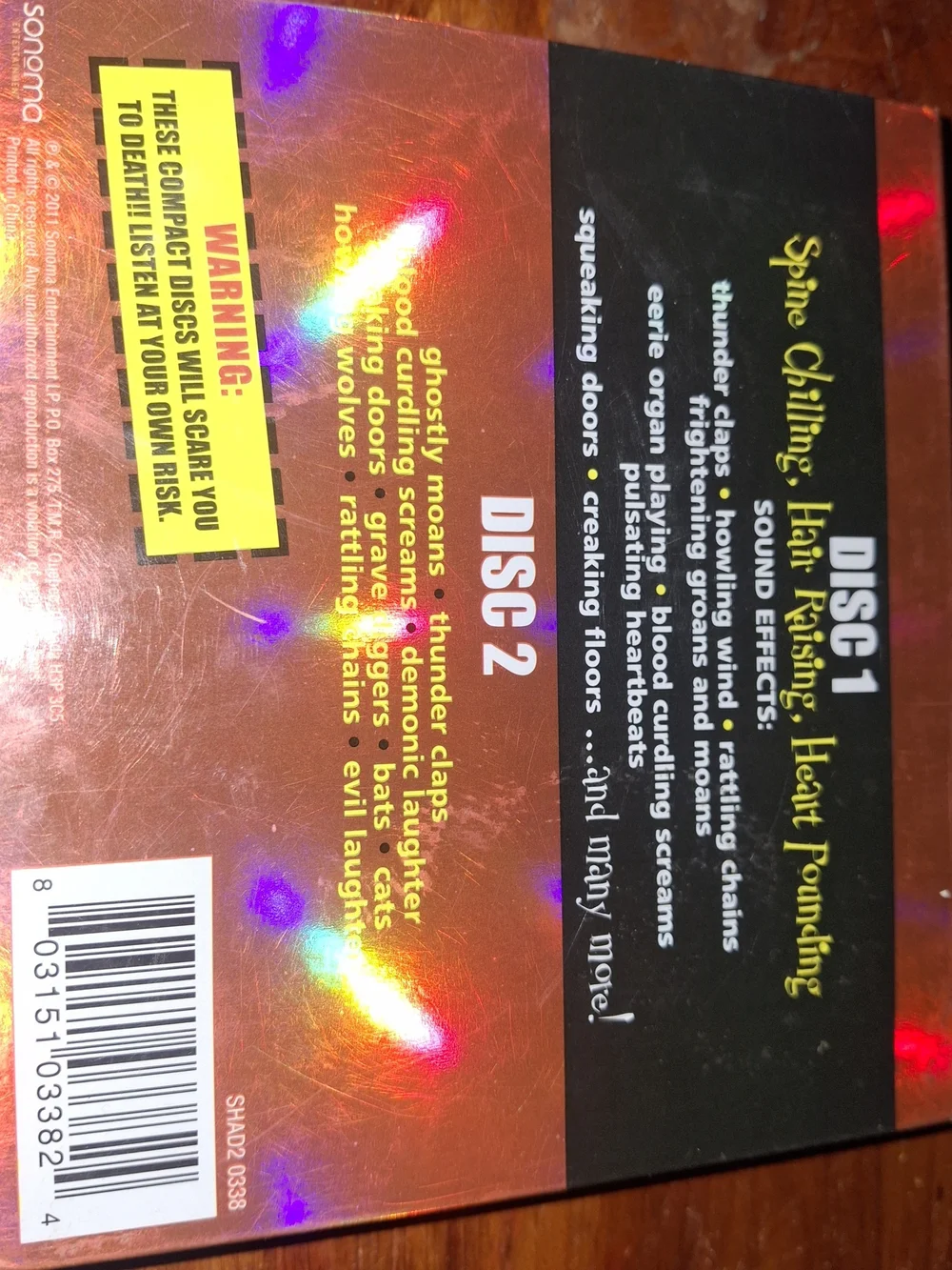 Sounds of Horror Halloween Party CDs - Orange Holographic